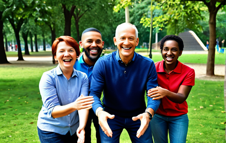 **
"A recreation leader with a warm smile, fully clothed in appropriate attire for outdoor activities, leading a diverse group of people in a fun, inclusive game in a park setting, safe for work, family-friendly, perfect anatomy, natural proportions, well-formed hands, demonstrating leadership and positive energy, professional photography, high quality"
**