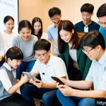 Home 21 레크리에이션 지도자 커뮤니티 활동 참여 - A vibrant community recreation scene showing a diverse group of participants spanning multiple age g...