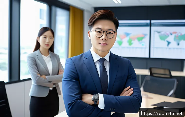 레크리에이션 지도자와 성격 유형 분석 - A dynamic scene of an ENTJ personality type leader standing confidently in a modern office setting, ...