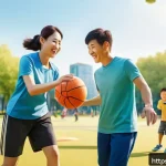 Home 18 레크리에이션 지도자와 글로벌 커리어 - A dynamic recreation leader engaging a diverse group of participants in a creative outdoor leisure a...